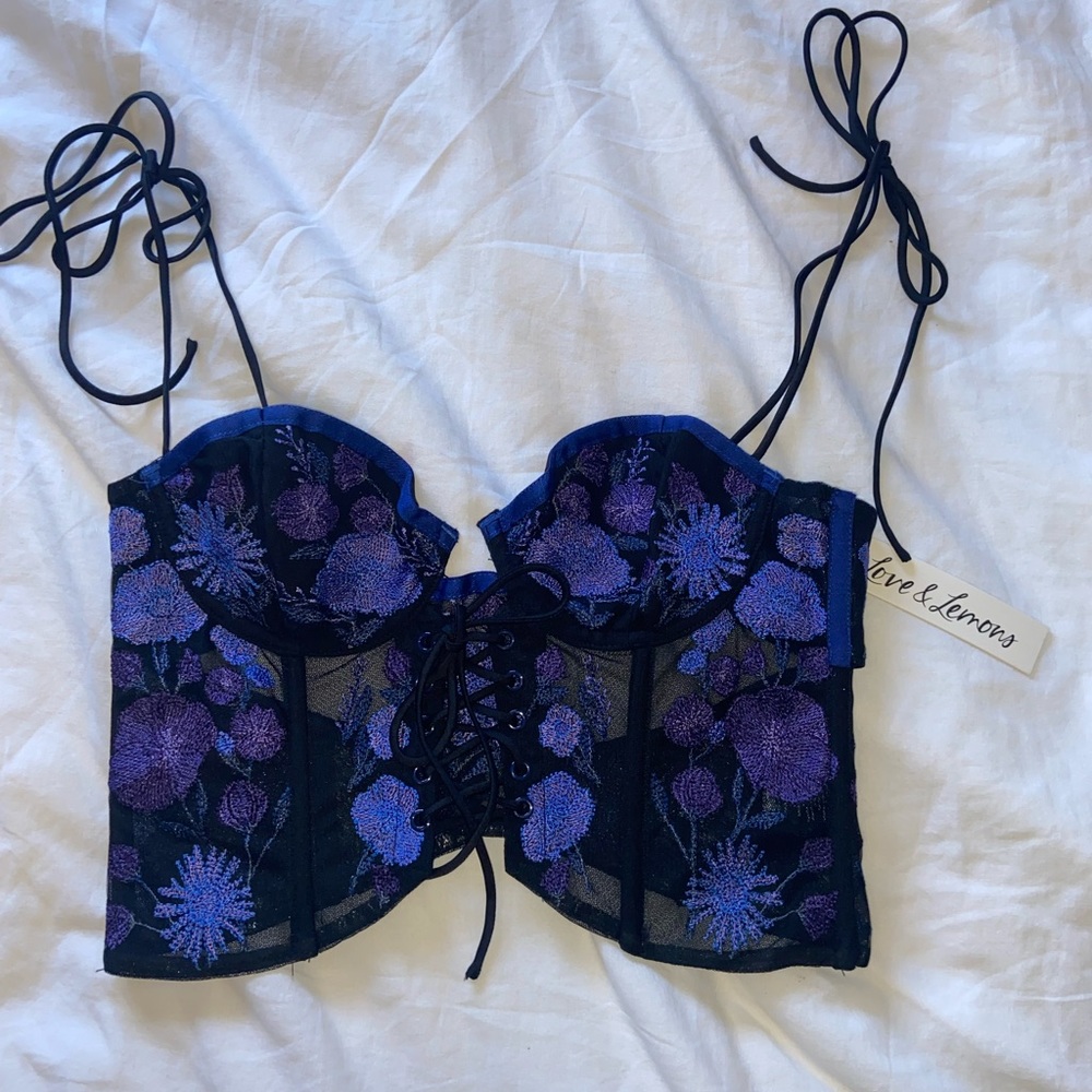 For Love and Lemons Kaylee Bustier Beautiful floral embroidered Bustier